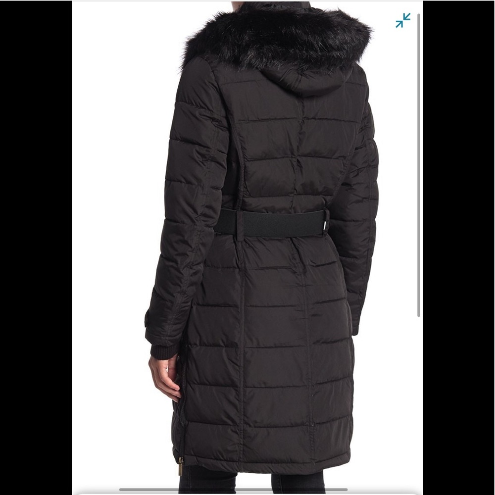 NWT,French Connection,Faux Fur Hoodie Puffer Jacket - Picture 4 of 17